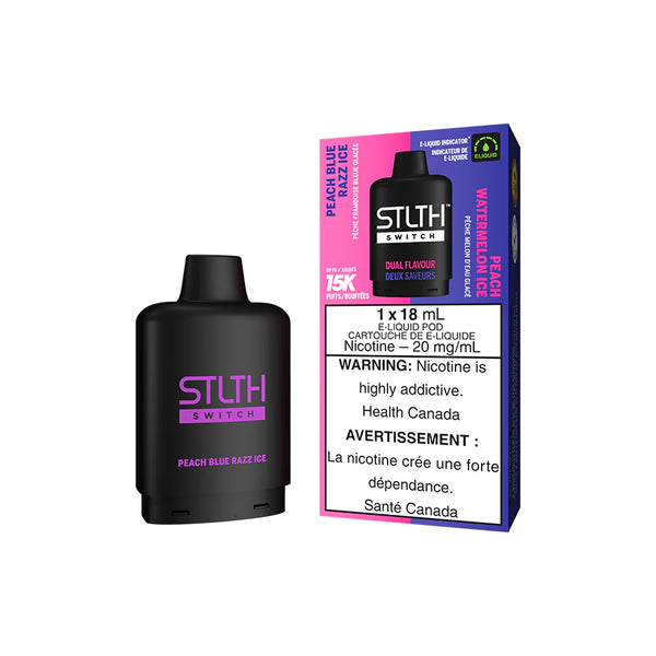 STLTH Switch Pod - Peach Blue Razz Ice and Peach Watermelon Ice