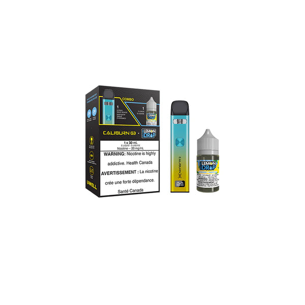 Uwell Caliburn G3 Pod Kit Citrus Wave + Lemon Drop Salt - Blue Raspberry Bundle