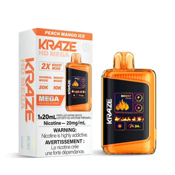 Kraze HD Mega - Peach Mango Ice