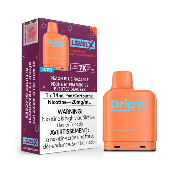 Drip'N - 7000 Level X Pod - Peach Blue Razz Ice
