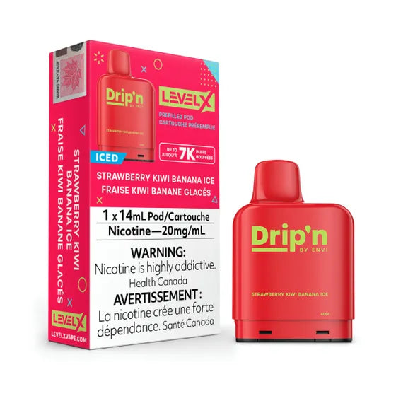 Drip'N - 7000 Level X Pod - Strawberry Kiwi Banana Ice
