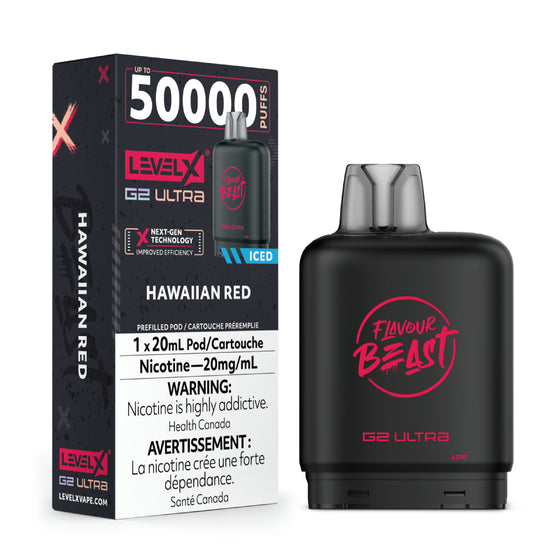 Flavour Beast - Ultra 50K Level X Pod - Hawaiian Red - AB