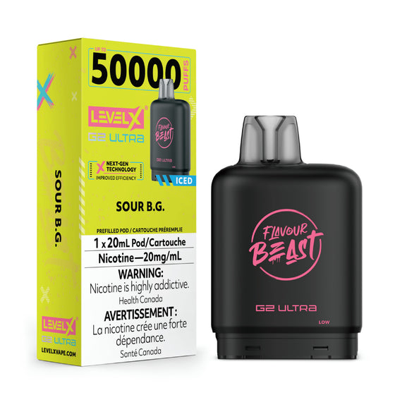 Flavour Beast - Ultra 50K Level X Pod - Sour B.G. Iced - AB
