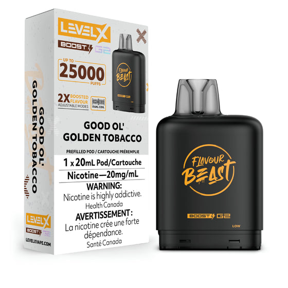 Flavour Beast - Boost 25K Level X Pod - Good Ol' Tobacco