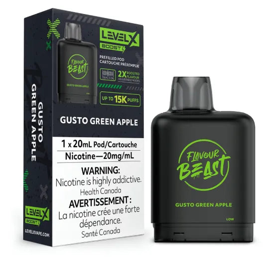 Flavour Beast - Boost 25K Level X Pod - Gusto Green Apple