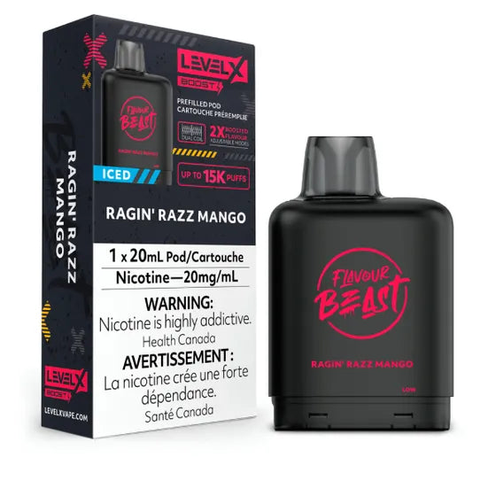 Flavour Beast - Boost 25K Level X Pod - Ragin' Razz Mango Iced