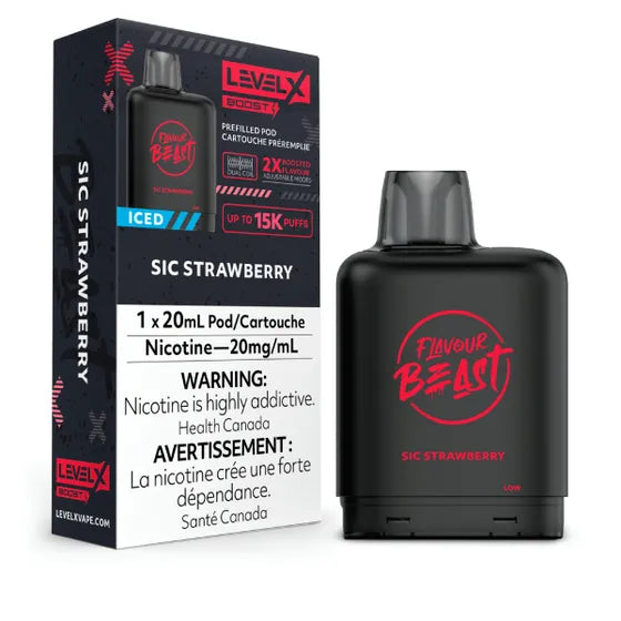 Flavour Beast - Boost 25K Level X Pod - Sic Strawberry Iced