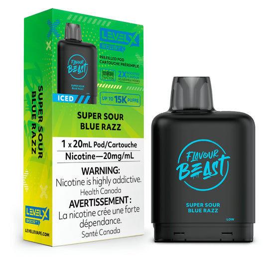 Flavour Beast - Boost 25K Level X Pod - Super Sour Blue Razz Iced