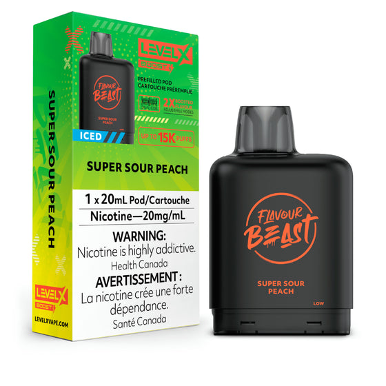 Flavour Beast - Boost 25K Level X Pod - Super Sour Peach Iced