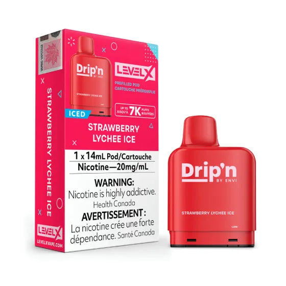 Drip'N - 7000 Level X Pod - Strawberry Lychee Ice