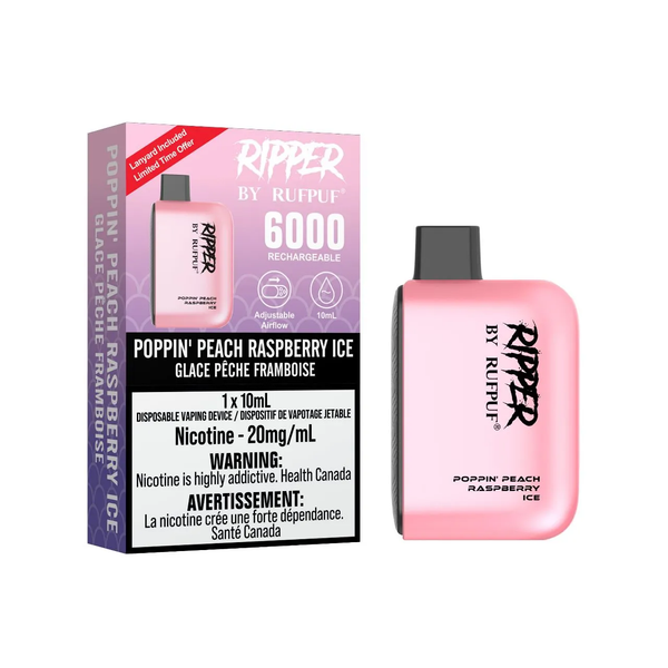 RufPuf Ripper 6000 - Poppin Peach Raspberry Ice